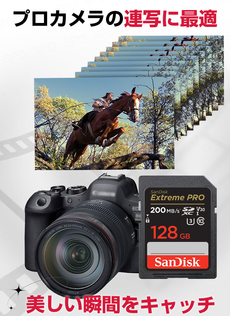 SanDisk Extreme PRO SDXCカード 128GB UHS-I U3 V30 R:200MB/s W:90MB/s 4K対応 SDSDXXD-128G-GN4IN 海外パッケージ品 翌日配達送料無料｜spd-shop｜08