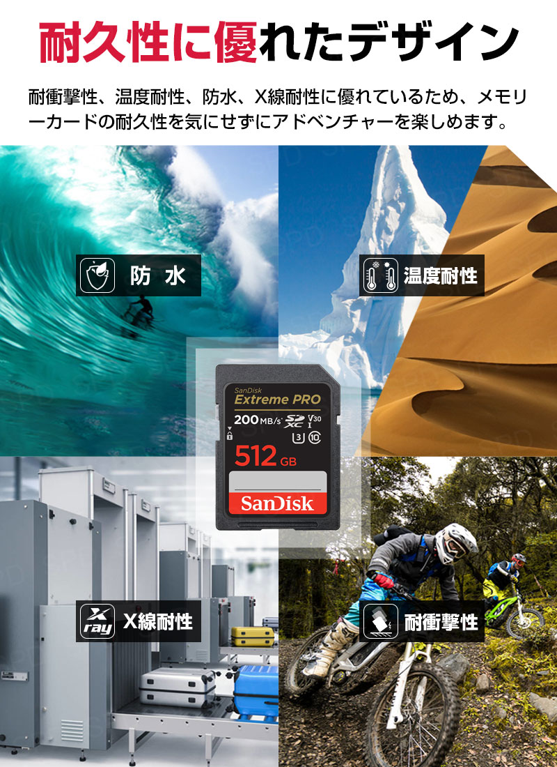 SanDisk SDXCカード 512G SDカード Extreme Pro R:200MB/s W