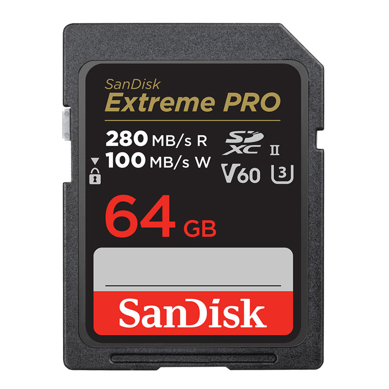 SDXCJ[h 64GB sandisk Extreme Pro UHS-II TfBXN U3 V60 6K 4K R:280MB/s W:100MB/s  SDSDXEP-064G-GN4IN sAi zB