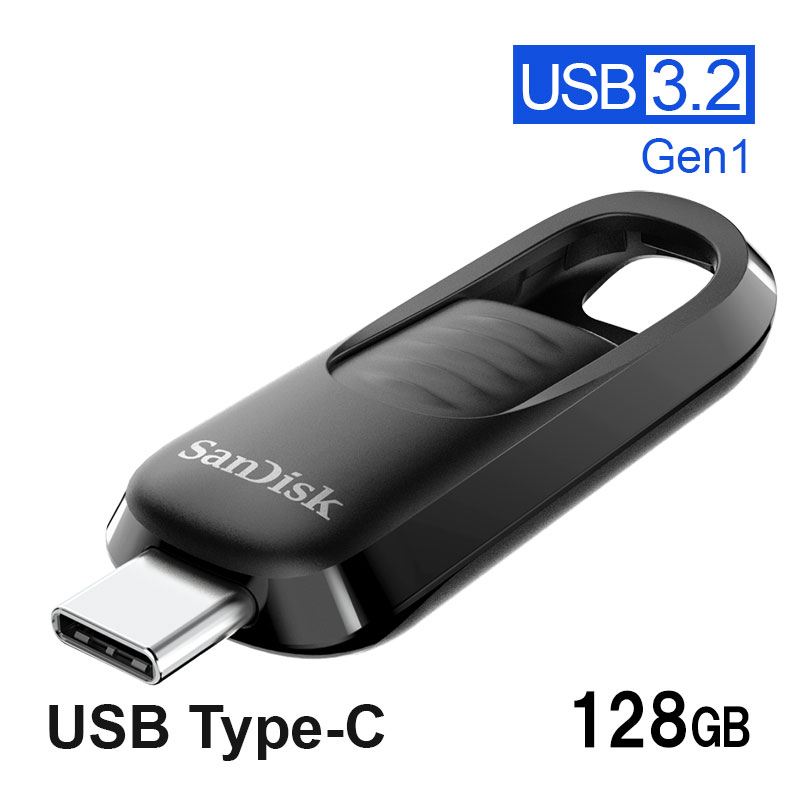 USB 128GB SanDisk TfBXN Type-C Ultra Slider i[RlN^ R:400MB/s USB3.2 Gen1 USB3.0 USB-C SDCZ480-128G-G46 zB sAi