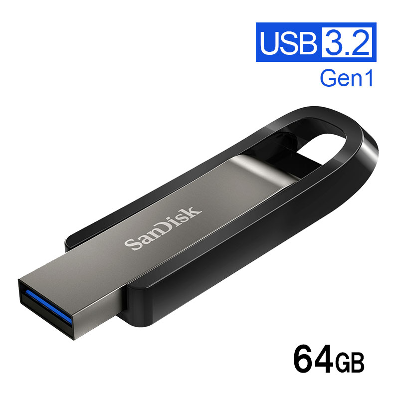 Z[IUSB 64GB SanDisk TfBXN USB3.2 Gen1 Extreme Go R:395MB/s W:100MB/s ➑ SDCZ810-64G-G46 COpbP[W zB