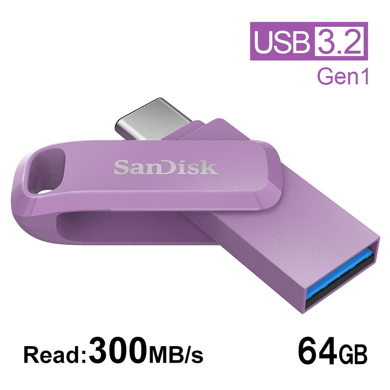 USB[64GB SanDisk USB3.2 Gen1 USB-A/Type-C RlN^Ultra Dual Drive Go R:300MB/s ] SDDDC3-064G-G46L COpbP[W zB