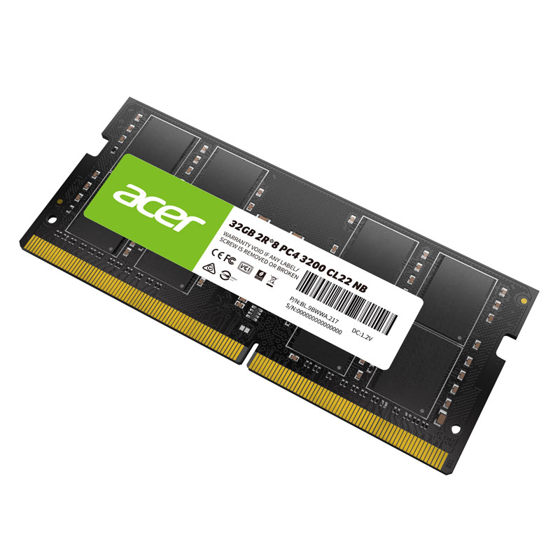 AcerノートPC用メモリ PC4-25600(DDR4-3200) 32GB DDR4 DRAM SODIMM 正規販売代理店品  SD100-32GB-3200-2R8 永久保証 翌日配達送料無料
