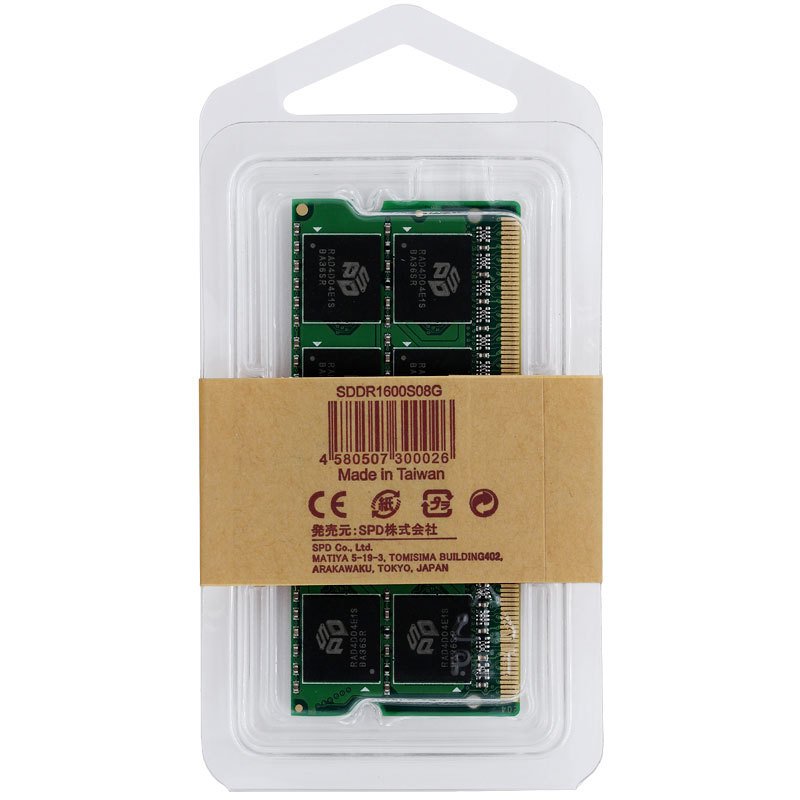 SPD ポイント5倍 ノートPC用メモリ SPD DDR3 1600 SO-DIMM 8GB(8GBx1枚