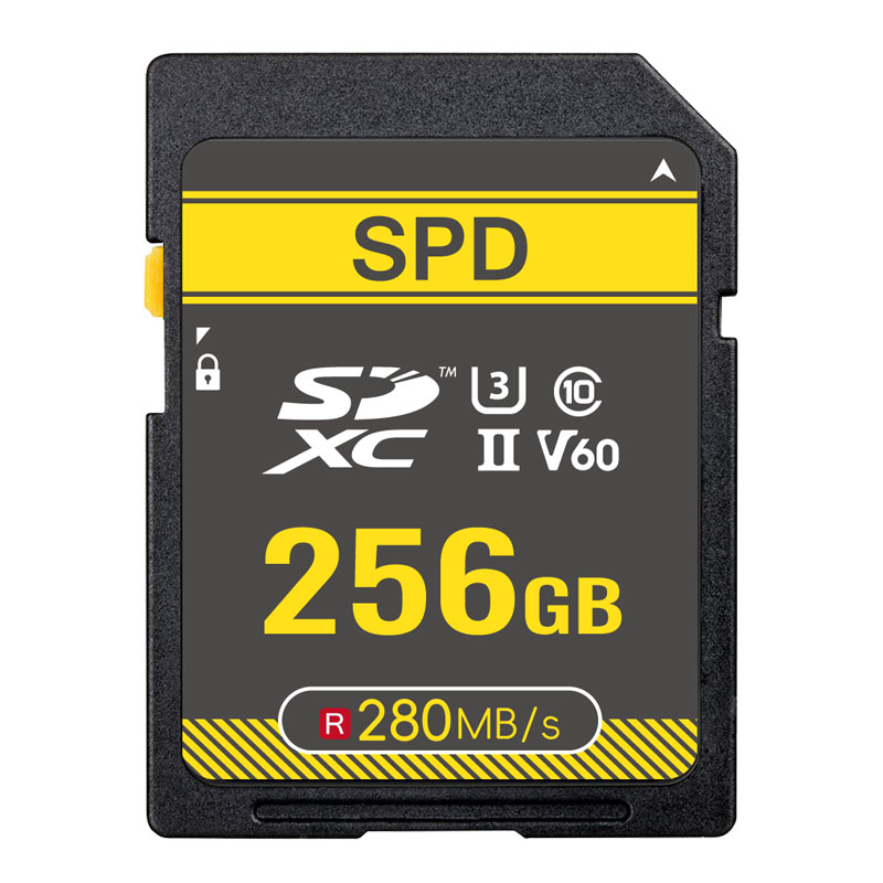 SDXCカード 256GB SPD UHS-II Class10 U3 V60 R:280MB/s W:195MB/s 4K