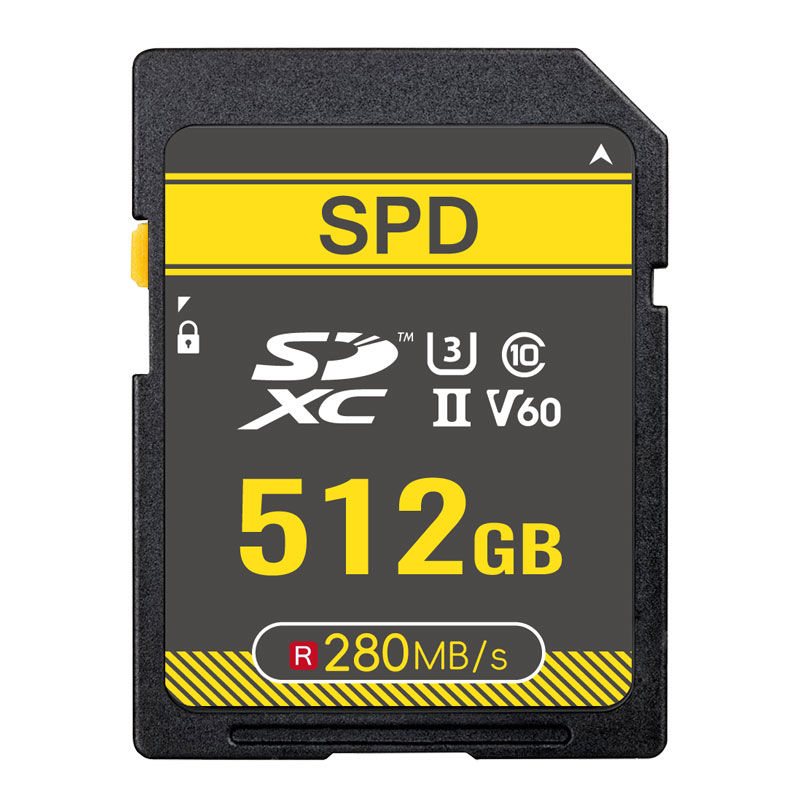 ポイント5倍！SDXCカード 512GB SPD UHS-II Class10 U3 V60 R:280MB/s 