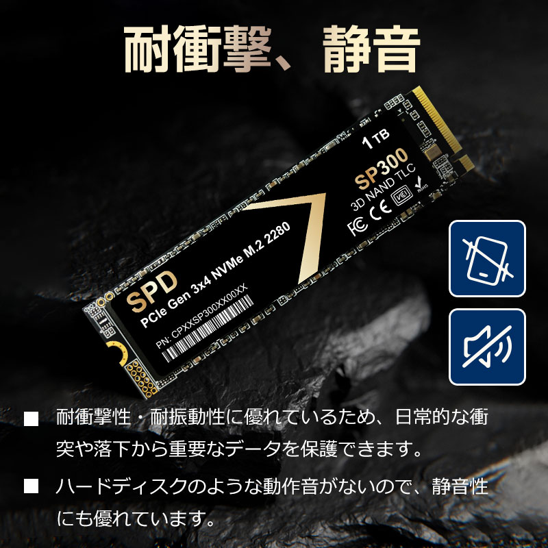 SPD ポイント2倍 SPD SSD 1TB【3D NAND TLC】M.2 2280 PCIe Gen3x4