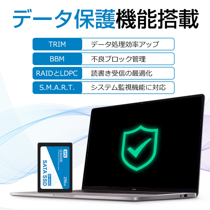 SPD SSD 256GB 2.5インチ 7mm 内蔵型SSD SATAIII 6Gb/s 520MB/s 3D NAND採用 国内5年保証 Q300SE-256GS3D 翌日配達送料無料｜spd-shop｜08