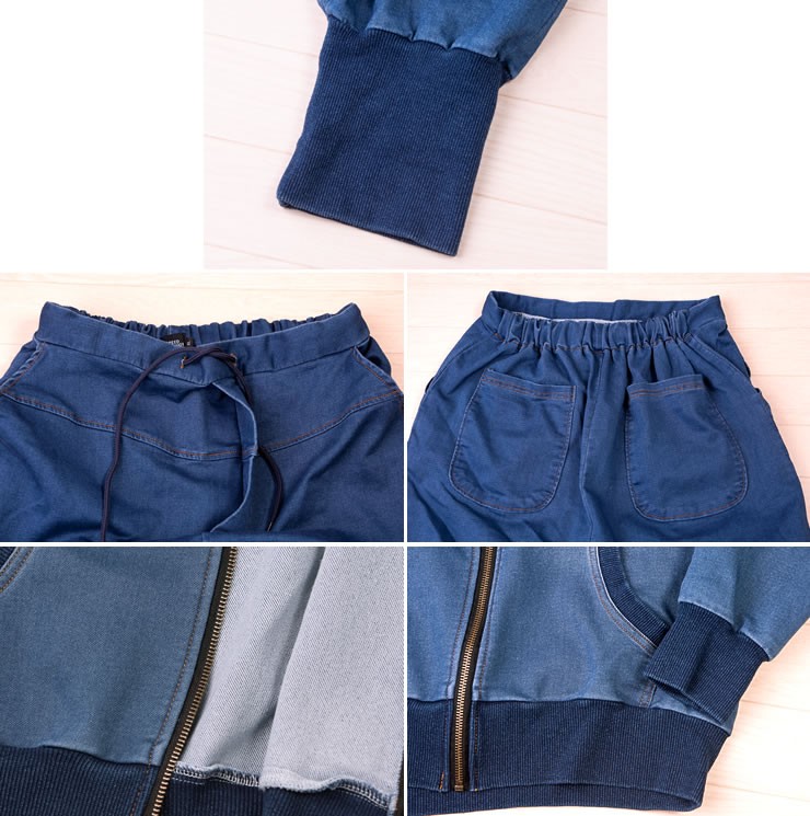 デニムサルエルパンツ 上下セット セットアップ メンズ