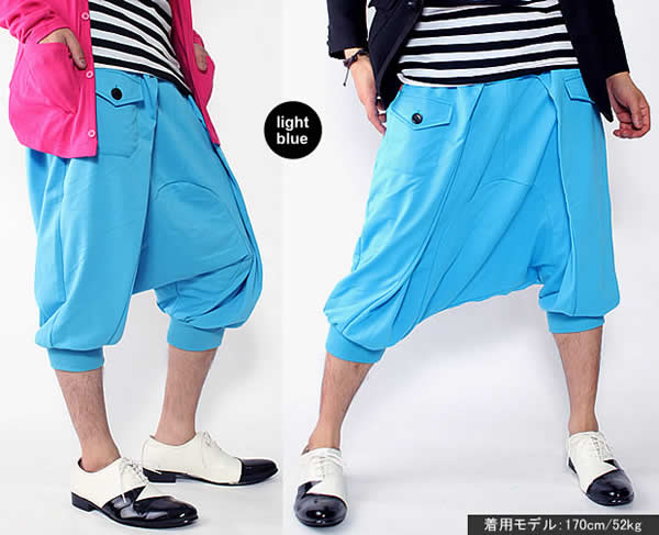 サルエルパンツ メンズ ハーフ レディース ショート 夏 ダンス ハーフ