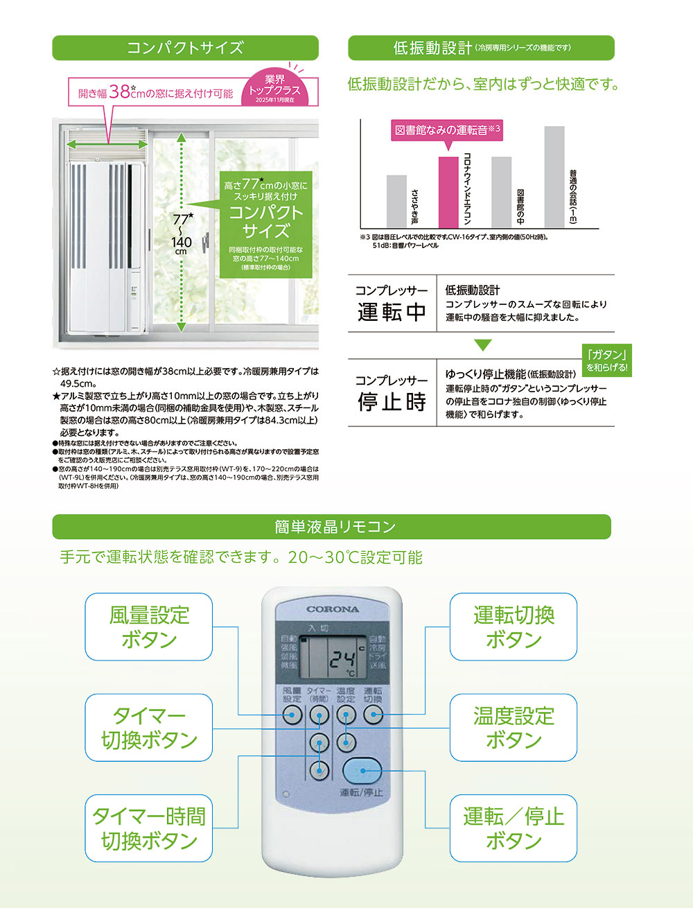 ReLaLa 2026年モデル コロナ ウインドエアコン 窓用エアコン 冷房 暖房