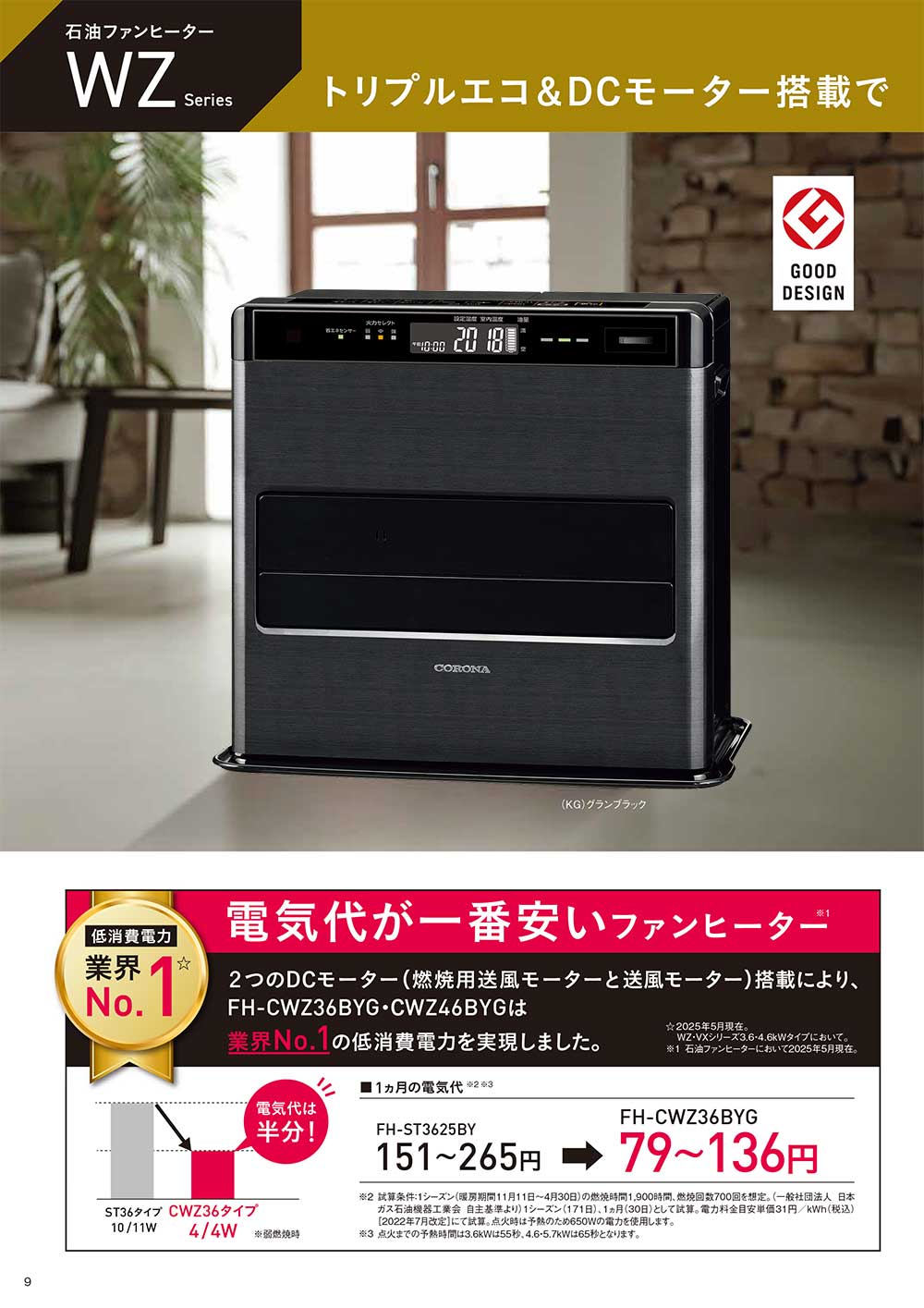 CORONA（コロナ） ファンヒーター リモコン付き FH-CWZ57BYG(KG) 主に