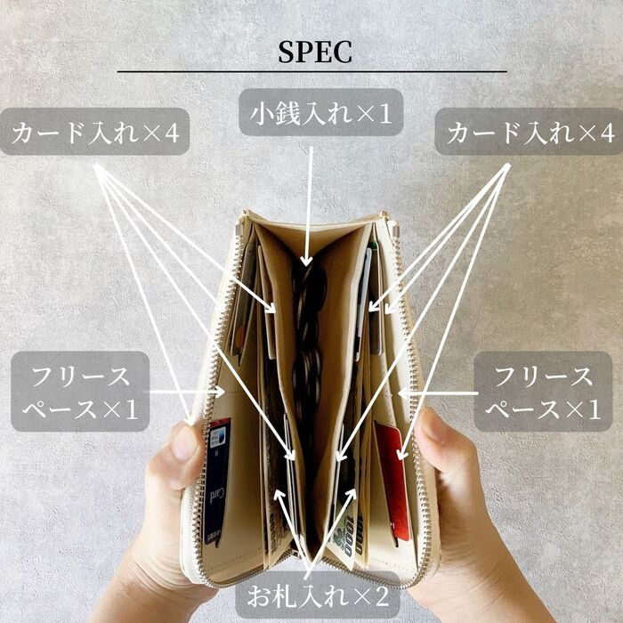 長財布 小さめ レディース 本革 クロコ型押し 大容量 薄い l字
