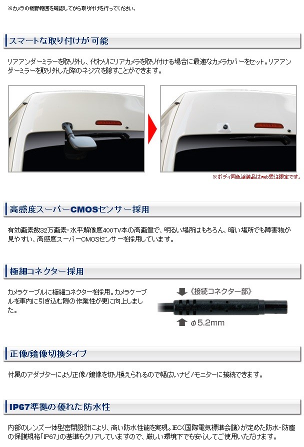  data system back camera kit RCK-24C3 350 Caravan for angle adjustment attaching camera built-in delustering black 