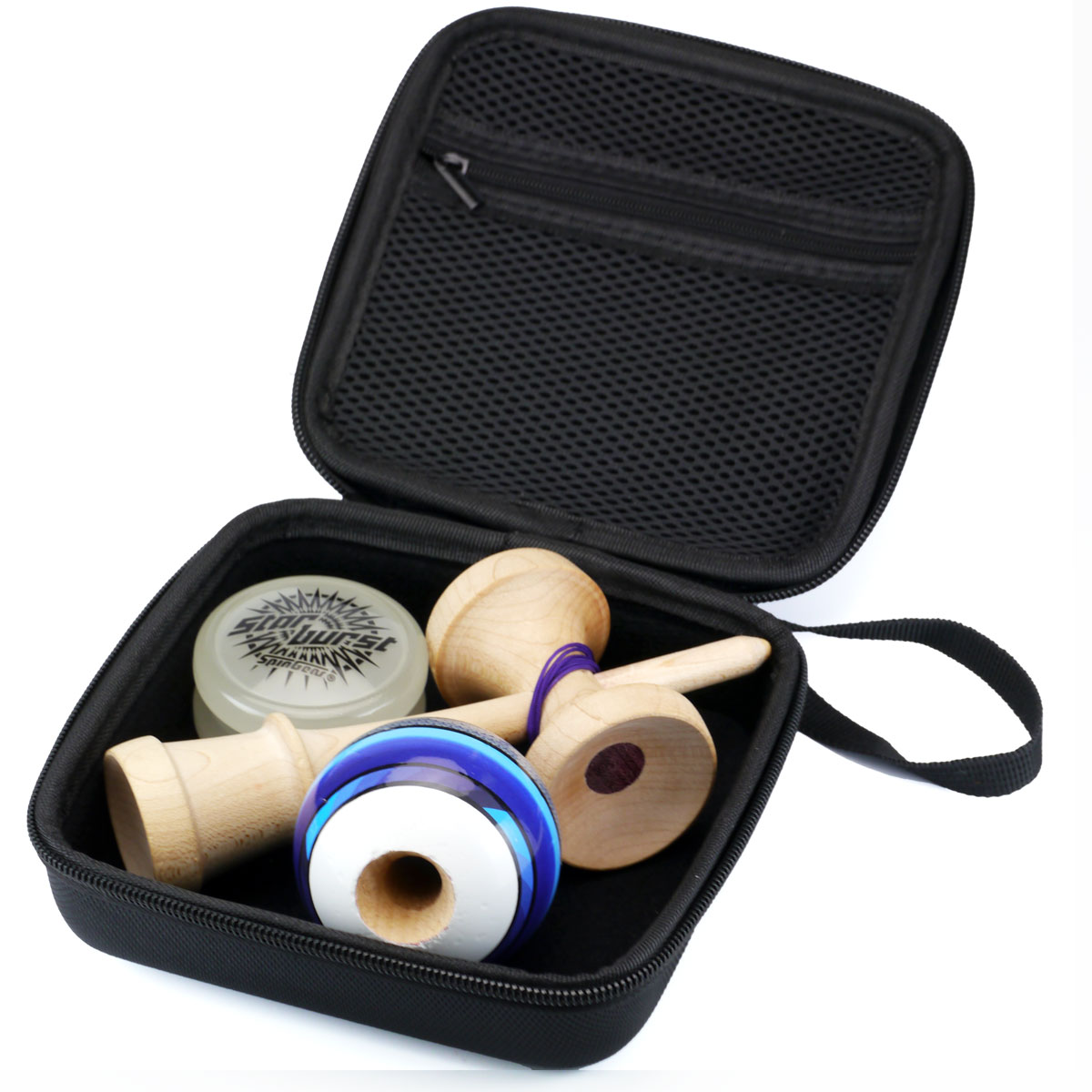 ヨーヨーやこまを4個収納できるスピンギアオリジナルのケース SGHG