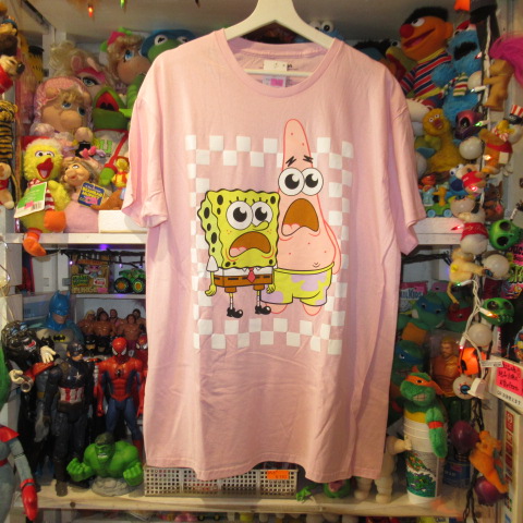 Spongebob★スポンジボブ★パトリック★Tshirt★Tシャツ★Tee★pink★ピンク★目玉★人形★フィギュア★ぬいぐるみ