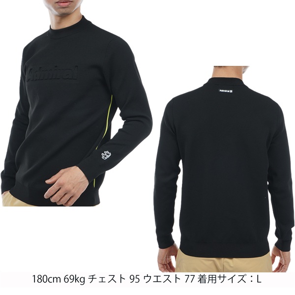 アドミラル ゴルフ メンズ エンボスロゴ　クルーネックセーター ADMIRAL ADMA361 Admiral Golf（アドミラルゴルフ） アドミラル ゴルフ メンズ エンボス