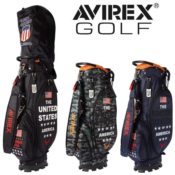 AVIREX GOLF アヴィレックス　クラブケースセット　キャディバッグ AVIREX（アヴィレックス） ゴルフ スタンドクラブケース付きキャディ