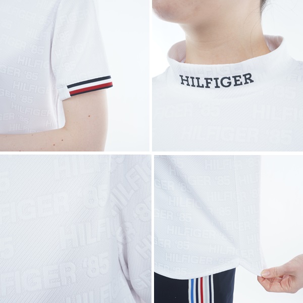 美品 トミーヒルフィガー ゴルフ レディース エンボスロゴ 半袖モックシャツ TOMMY HILFIGER GOLF（トミー ヒルフィガー ゴルフ） トミー