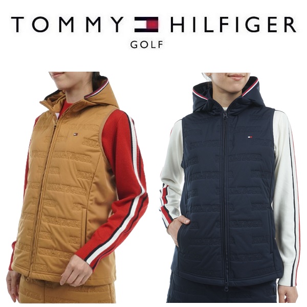 トミーヒルフィガー ゴルフ レディース ベスト ロゴ キルトパテッド ベスト   GOLF THLA473 2024年秋冬モデル TOMMY HILFIGER GOLF（トミー ヒルフィガー ゴルフ） トミー