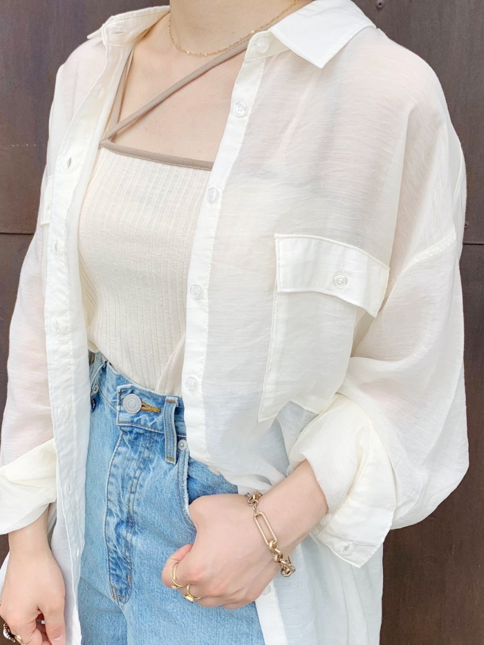 gleam シャツ (341003) シアーシャツ レディース□ : CHIKUMA