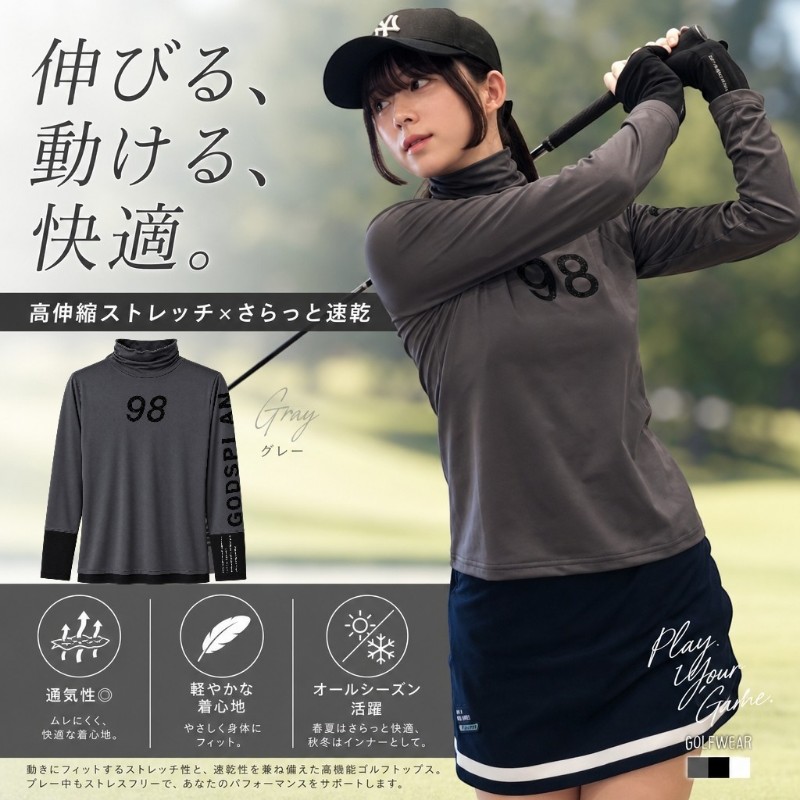 ゴルフウェア レディース トップス 長袖 春夏 UVカット 日焼け防止 uv