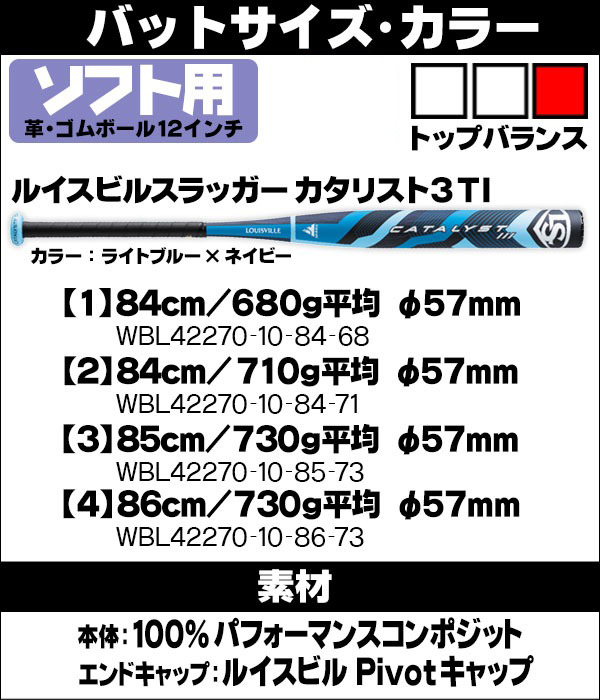 ルイスビルスラッガー 12インチ（旧3号）ソフトボールバット カタリスト3 TI BT