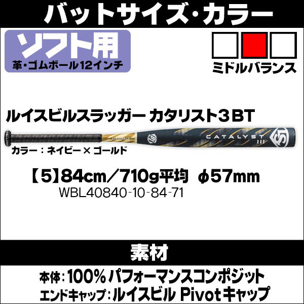 ルイスビルスラッガー 12インチ（旧3号）ソフトボールバット カタリスト3 TI BT