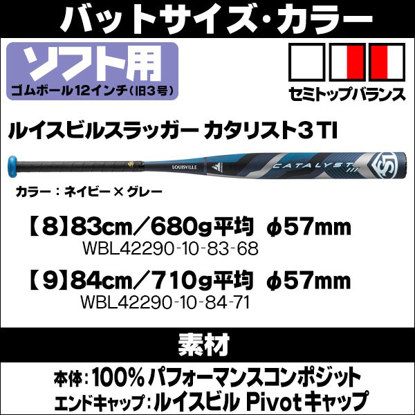 ルイスビルスラッガー 12インチ（旧3号）ソフトボールバット（ゴムボール） カタリスト3 TI BT