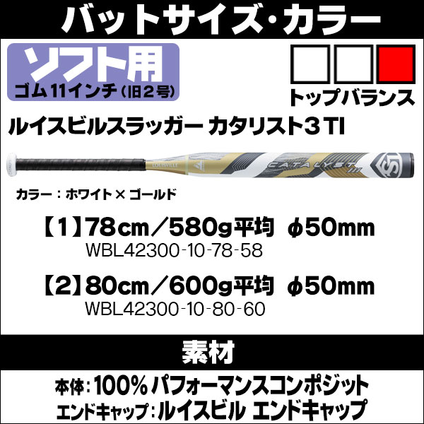 ルイスビルスラッガー 11インチ（旧2号）ソフトボールバット カタリスト3 TI