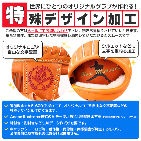 グローブ名入れ レーザー刻印 ラスマーク加工｜野球 少年野球 草野球 グローブ ギフト プレゼント お急ぎ便可