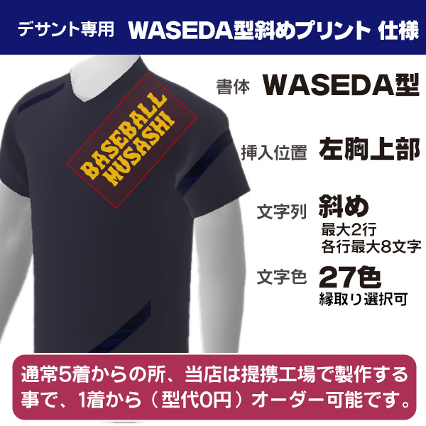 デサントウェア 専用マーキング 左肩 斜めプリント WASEDA型