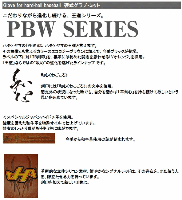 キャッチャーミット 硬式 ハタケヤマ 右投げ PBW-4208 スチーム加工無料 野球 :pbw-4208:野球仲間集合スポーツおおたに - 通販 -  Yahoo!ショッピング