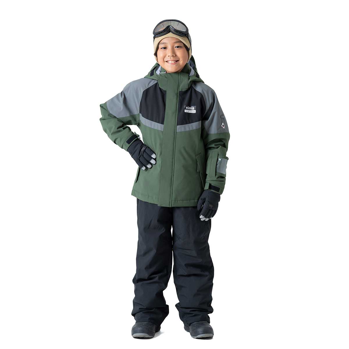 NIMA　スキーウェア　150　　スノボウェア　キッズ　スキーウェア　子供用 NIMA キッズ ジュニア スキーウェア 上下セット 耐水圧10000mm 男の子