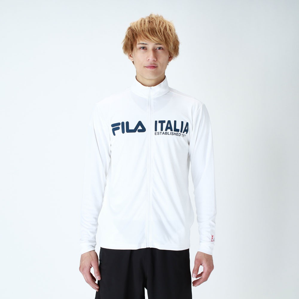 メール便OK FILA(フィラ) 428286 メンズ 長袖 フルジップ ラッシュガード スタンドカラー アクアシャツ