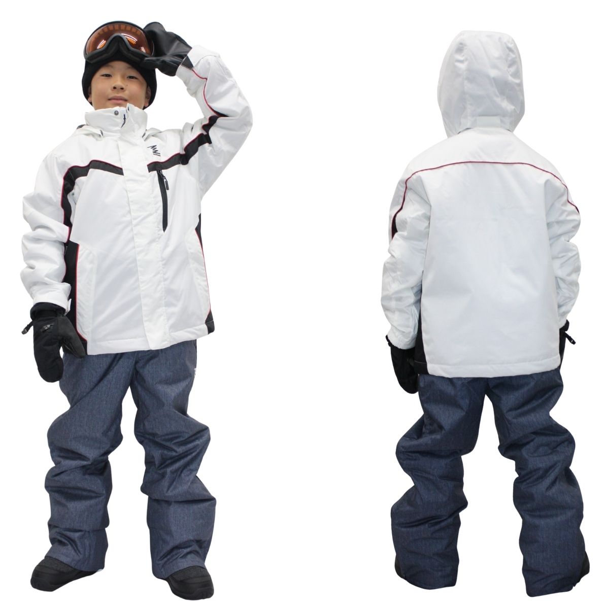 BANNNE バンネ スキーウェア スノーウェア 130 男の子 ジュニア スキーウェア 上下セット サイドオープンパンツ仕様 子供用