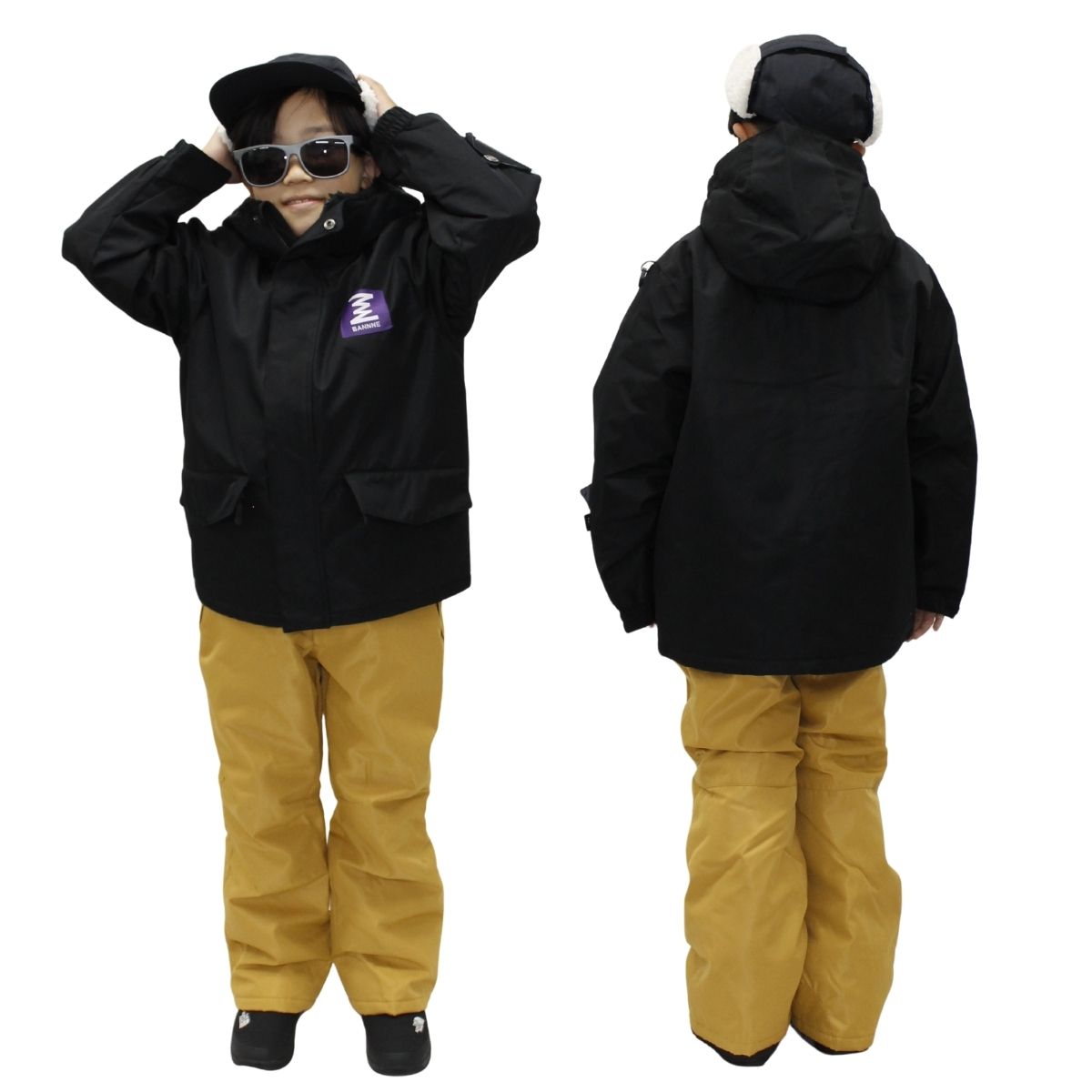 キッズ ジュニア スキースーツ スキーウェア 上下セット 子供用 耐水圧