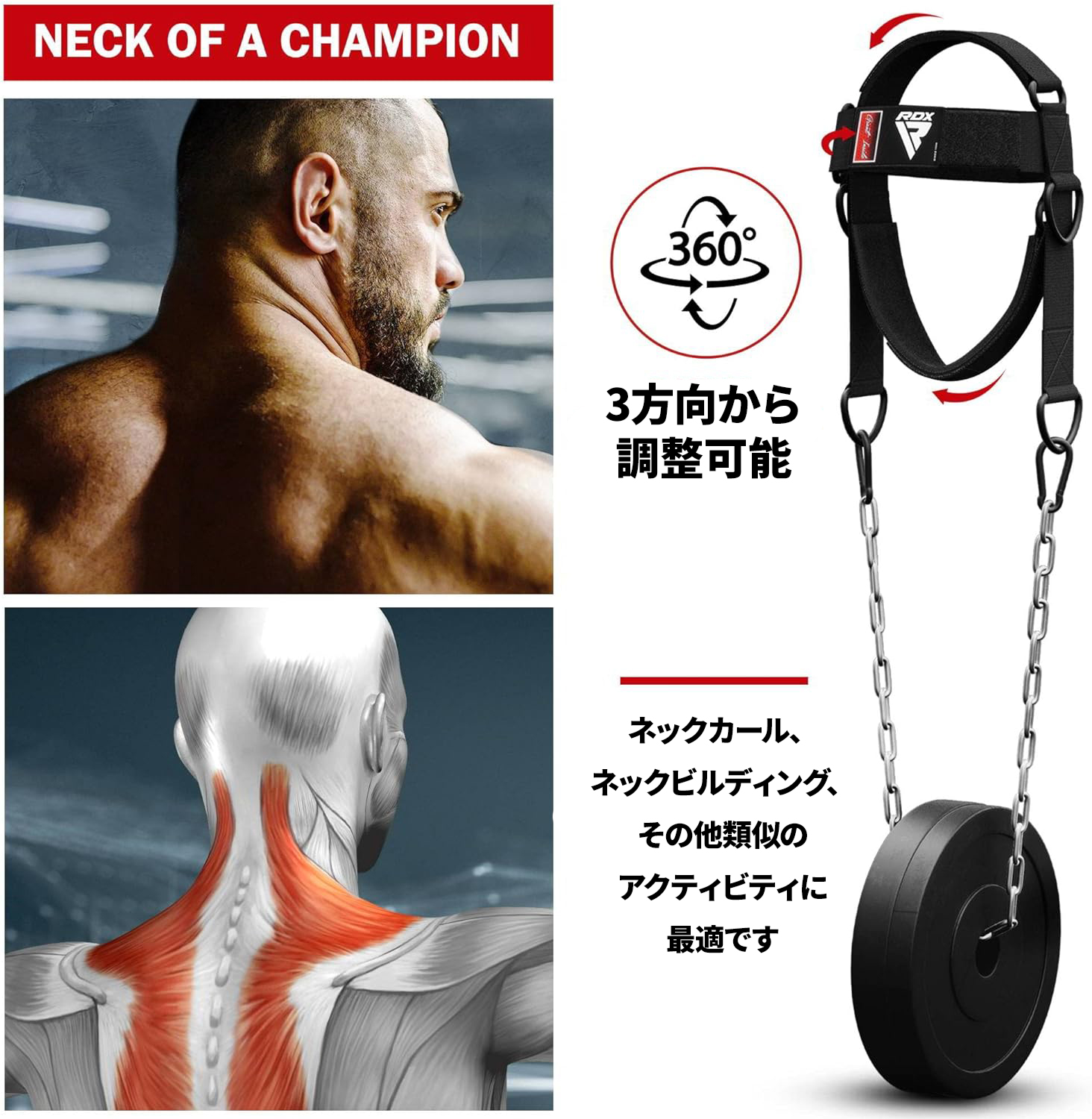 RDX 【RDX 公式】 ネックハーネス ヘッドハーネス 首 背中 筋トレ 首