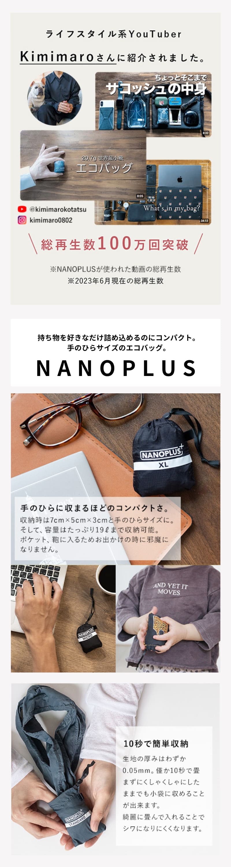 nanobag エコバッグ ナノバッグ NANOPLUS ナノプラス