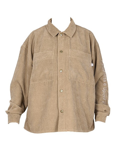 フィラ FILA ユニセックス カジュアル コーデュロイ シャツ おしゃれ OVER SHIRTS オーバー シャツ FM9959 06 08 黒 茶 FILA フィラ ユニセックス カジュアル コーデュロイ シャツ