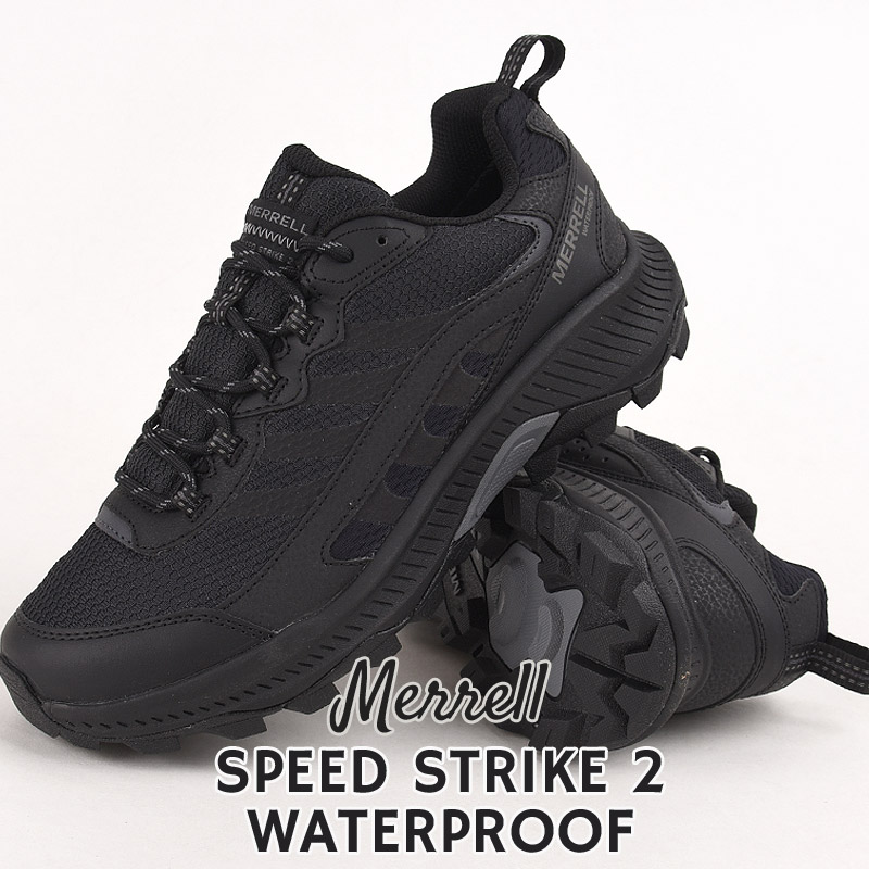 Merrell ブラック アウトドアシューズ MERRELL メレル 軽量防水アウトドアシューズ メンズ ブラック