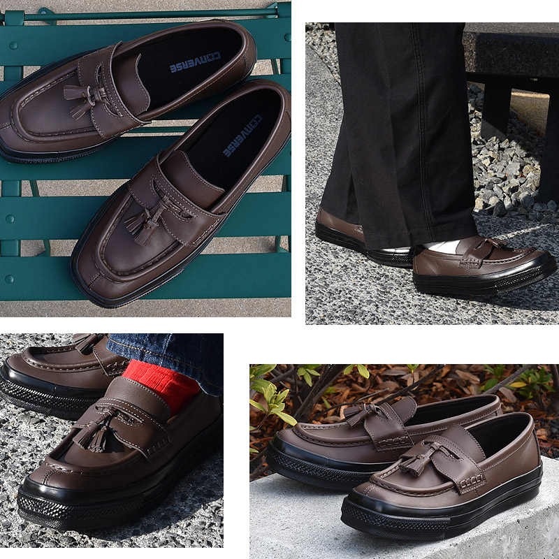 CONVERSE（コンバース） メンズ ローファー レザー スニーカー