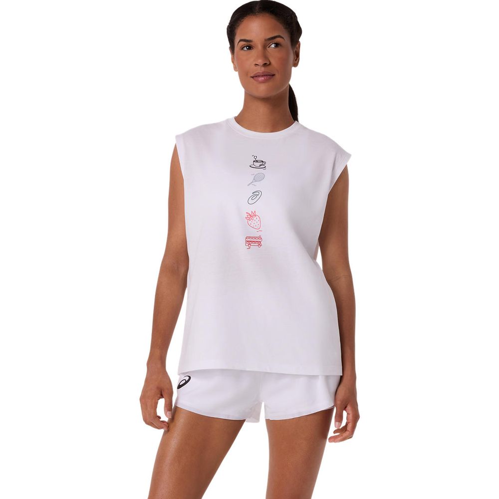 アシックス asics テニスウェア レディース   グラフィックシャツ 2042A393-101 2026SS