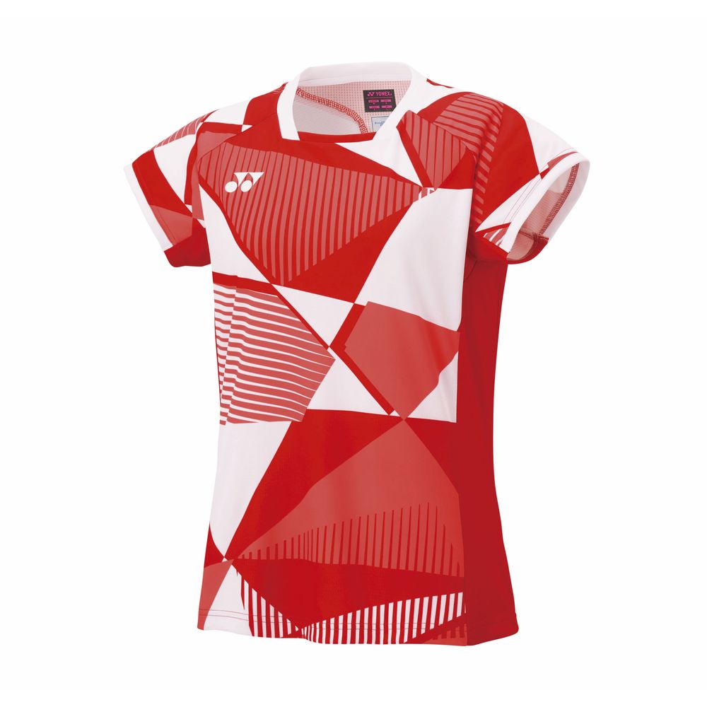 YONEX バドミントンウェア M レッド 幾何学模様 YONEXヨネックスレッド