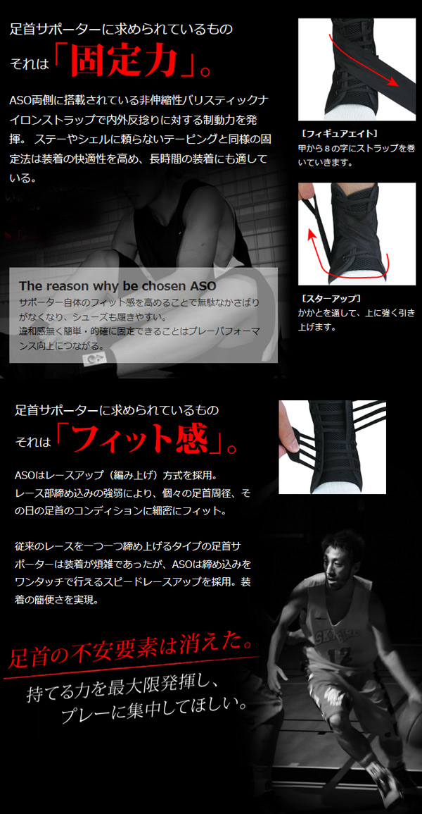 ASO エーエスオー 「足首サポーター 左右兼用 スタンダードモデル
