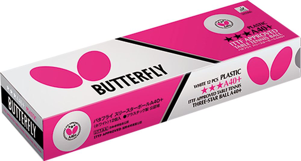 バタフライ Butterfly 卓球ボール  バタフライ スリースターボールA40+ 1ダース入 12個入  95790-270
