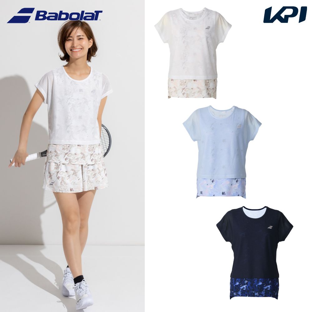 バボラ Babolat テニスウェア レディース   PLAY SHORT SLEEVE SHIRT ショートスリーブシャツ BWG6374 2026FW