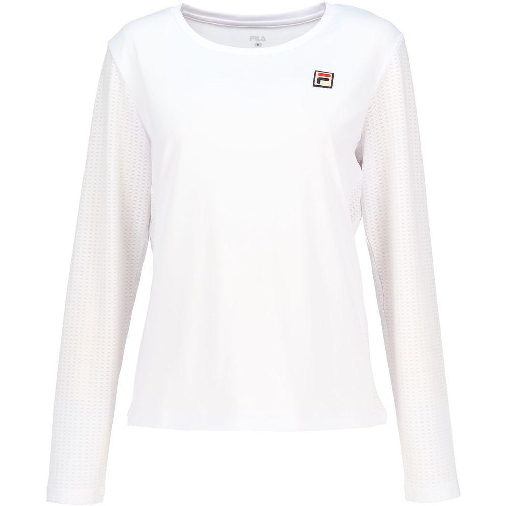 FILA テニスウェア Mサイズ ホワイト FILA（フィラ） テニスウェア レディース ロングスリーブシャツ