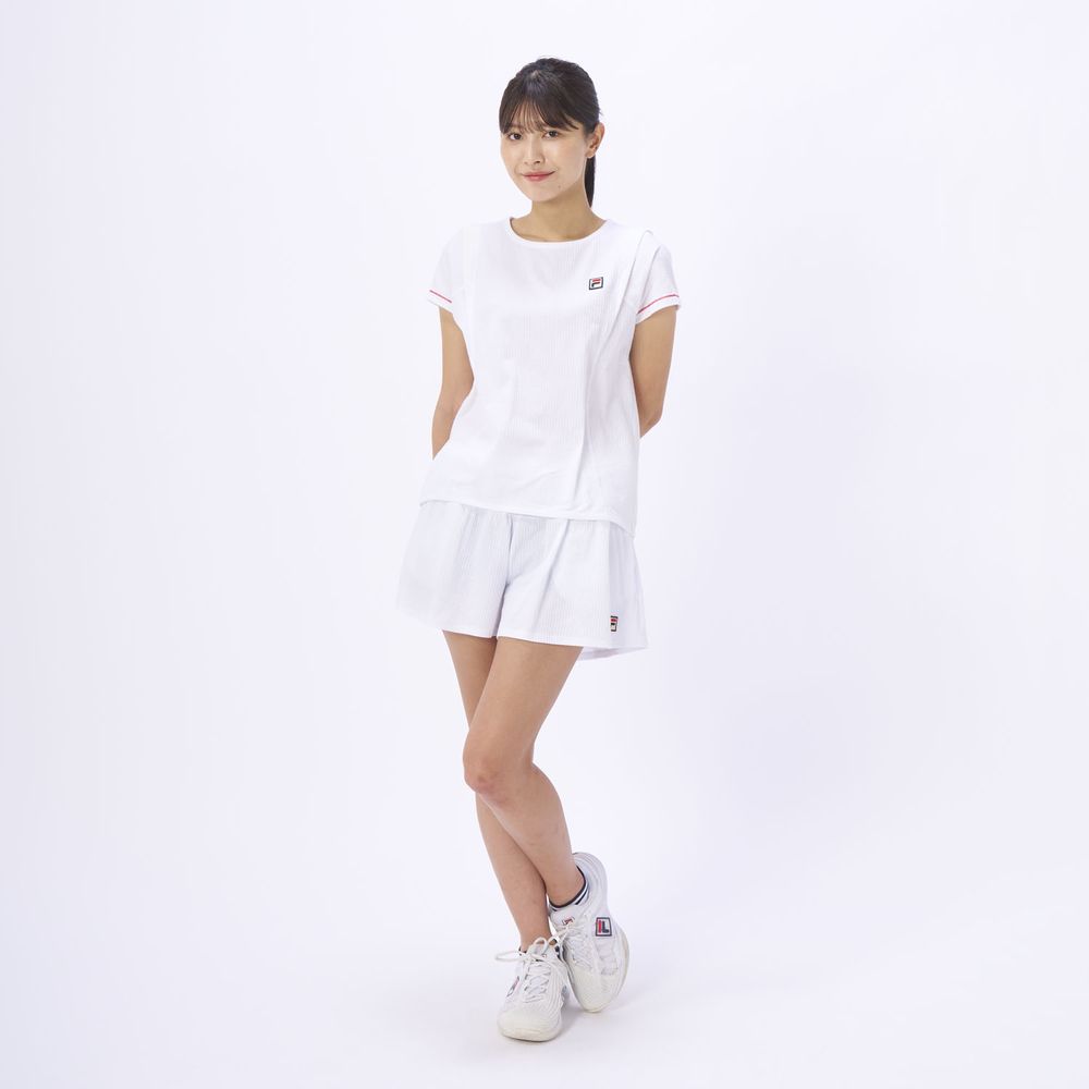 FILA テニスウェア ホワイト レース袖 FILA フィラ テニスウェア レディース ゲームシャツ VL2848