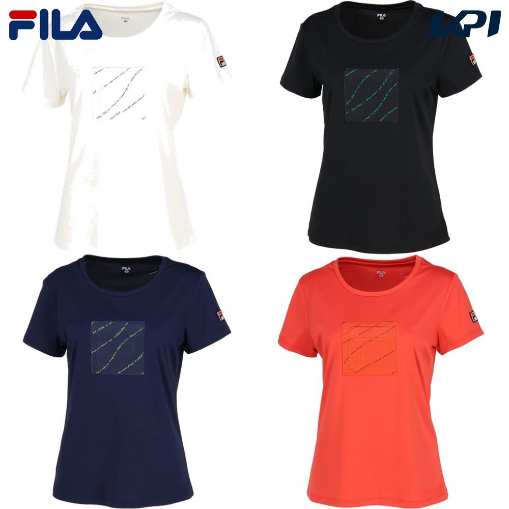 フィラ FILA テニスウェア レディース アップリケTシャツ VL2685 2023FW｜sportsjapan